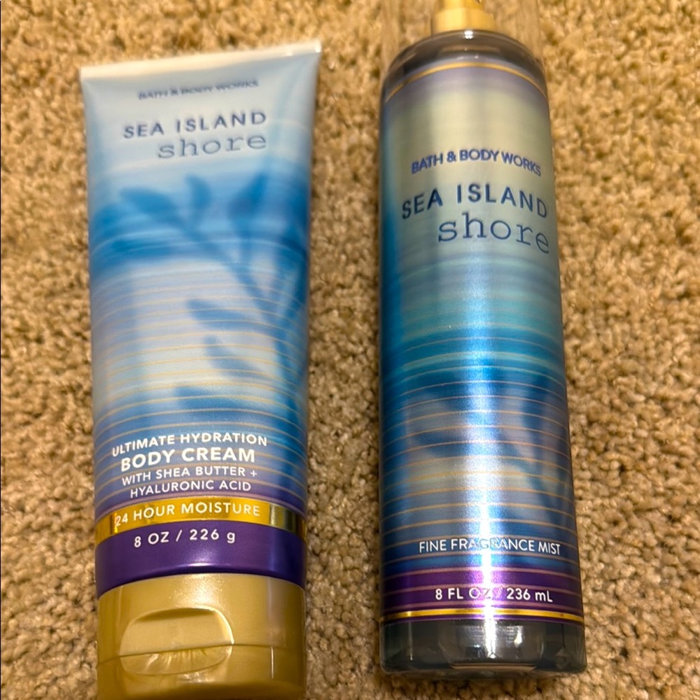 🔥BLOW OUT🔥BBW SEA ISLAND SHORE BIDY CREAM & MIST SET OF 2 NWT